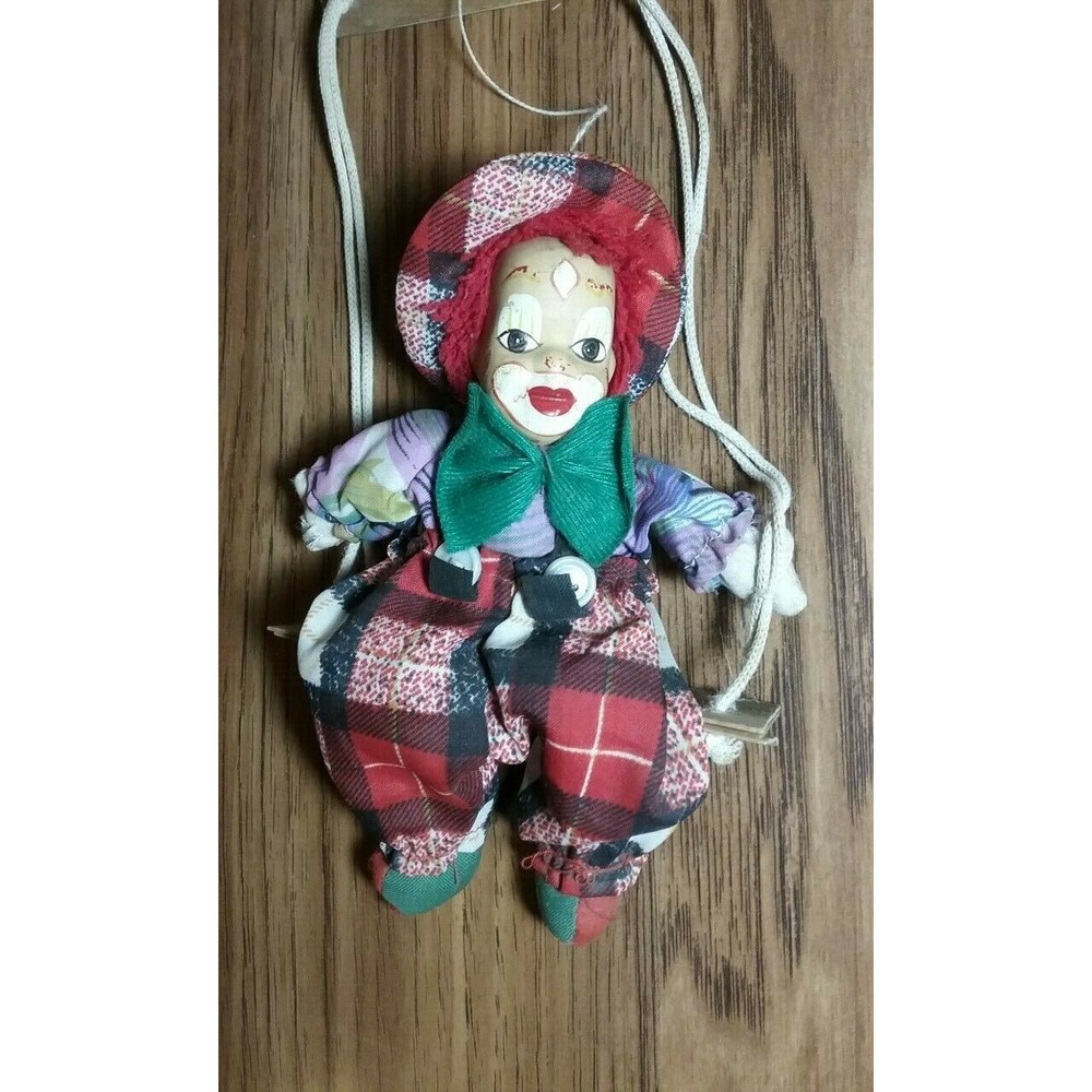 Vintage Ashley Belle Clown Boy Doll on Swing